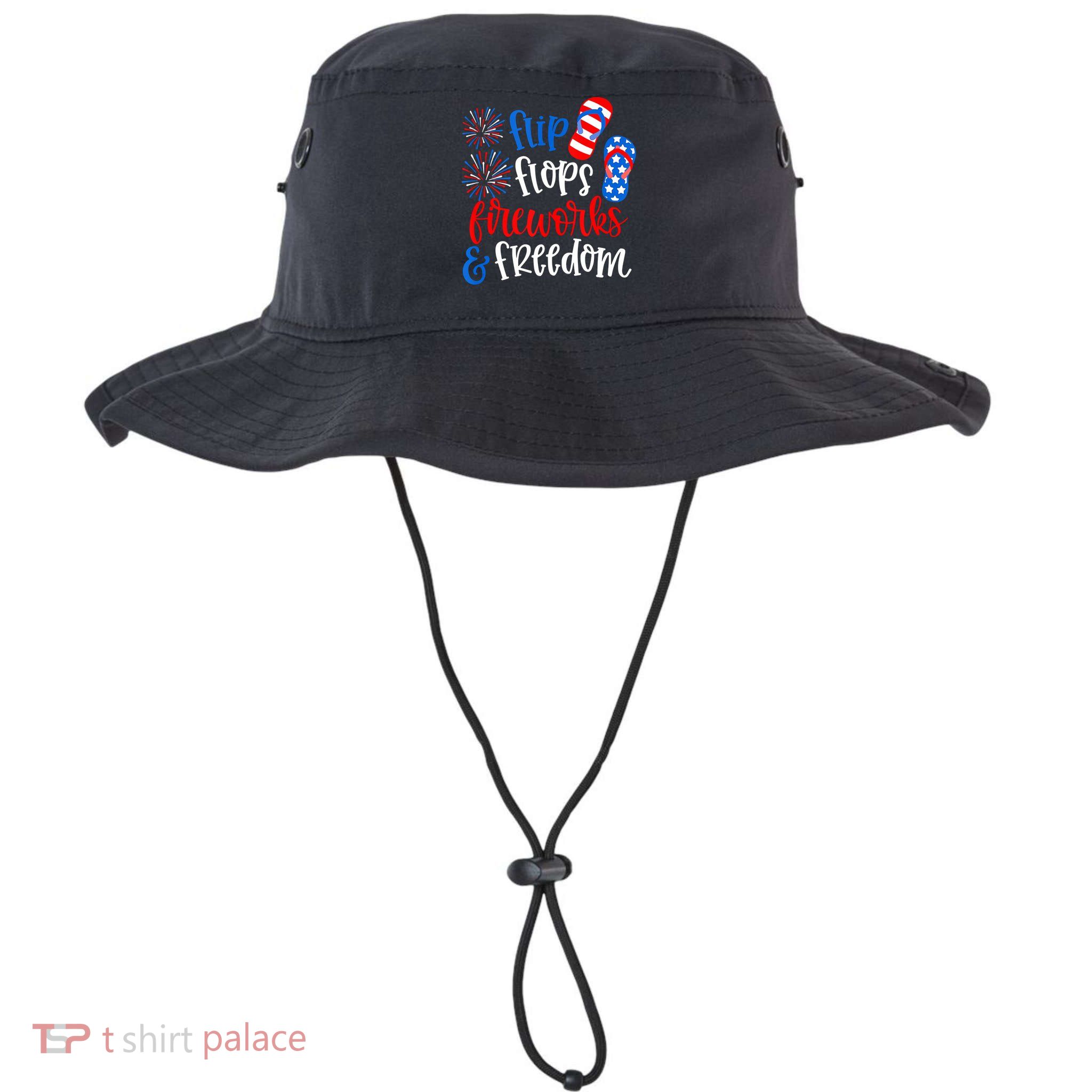 Flip Flops Fireworks And Freedom 4th Of July Us Flag Bucket Hat