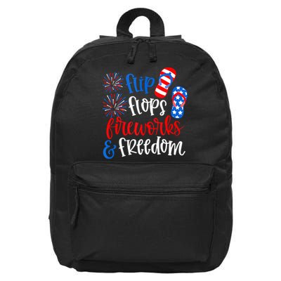 Flip Flops Fireworks And Freedom 4th Of July Us Flag 16 in Basic Backpack