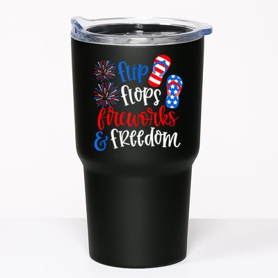 Flip Flops Fireworks And Freedom 4th Of July Us Flag Tumbler