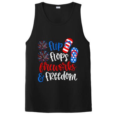 Flip Flops Fireworks And Freedom 4th Of July Us Flag PosiCharge Competitor Tank