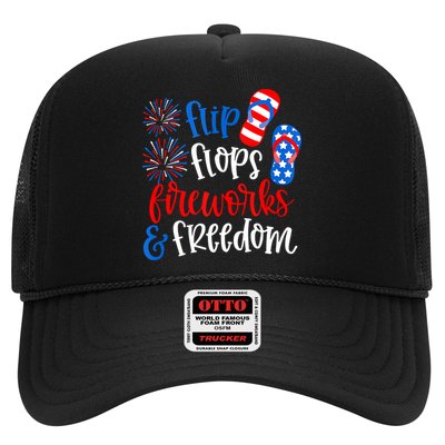 Flip Flops Fireworks And Freedom 4th Of July Us Flag Trucker Hat