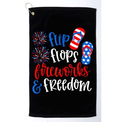 Flip Flops Fireworks And Freedom 4th Of July Us Flag Golf Towel