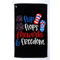Flip Flops Fireworks And Freedom 4th Of July Us Flag Golf Towel