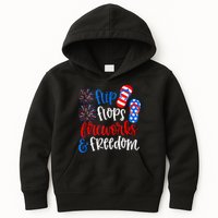 Flip Flops Fireworks And Freedom 4th Of July Us Flag Kids Hoodie