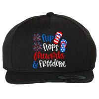 Flip Flops Fireworks And Freedom 4th Of July Us Flag Wool Snapback Cap
