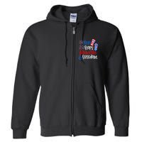 Flip Flops Fireworks And Freedom 4th Of July Us Flag Full Zip Hoodie