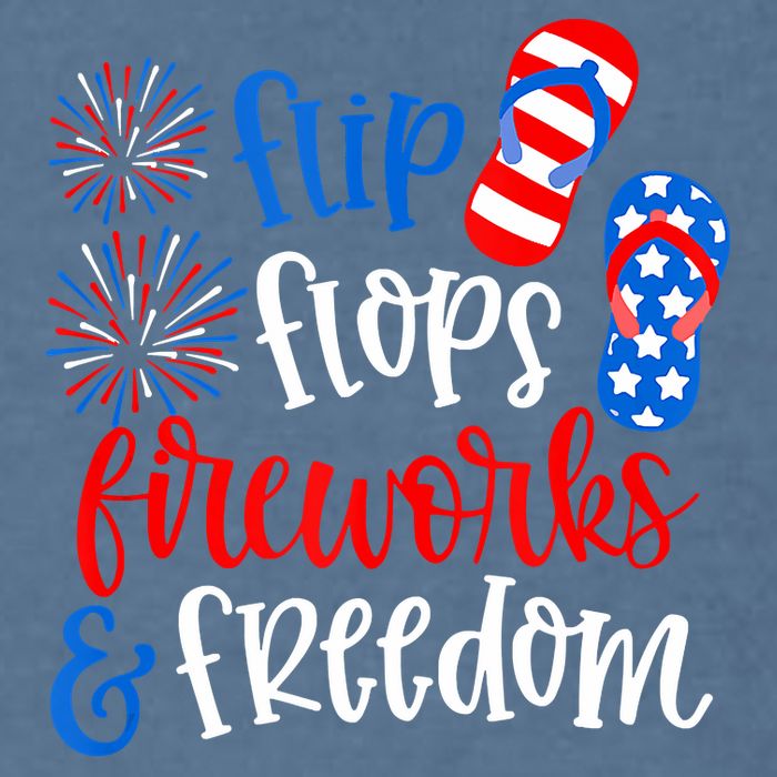 Flip Flops Fireworks And Freedom 4th Of July Us Flag Garment-Dyed Sweatshirt