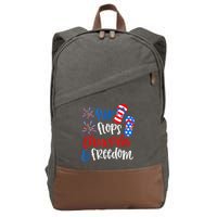 Flip Flops Fireworks And Freedom 4th Of July Us Flag Cotton Canvas Backpack