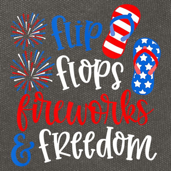 Flip Flops Fireworks And Freedom 4th Of July Us Flag Cotton Canvas Backpack