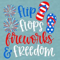 Flip Flops Fireworks And Freedom 4th Of July Us Flag Sueded Cloud Jersey T-Shirt