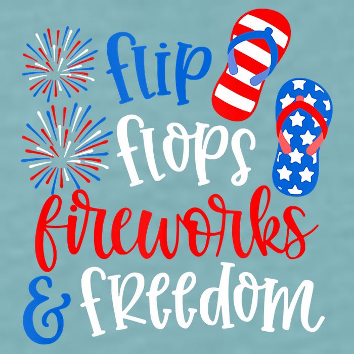 Flip Flops Fireworks And Freedom 4th Of July Us Flag Sueded Cloud Jersey T-Shirt