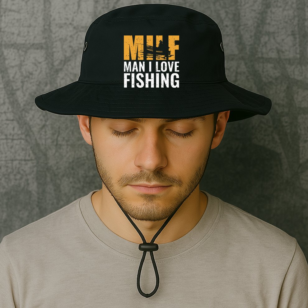 Fisherman Funny Fisher Milf Man I Love Fishing Bucket Hat