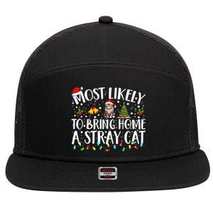 Festive Feline Friends Perfect for Adopting Stray Cats 7 Panel Mesh Trucker Snapback Hat