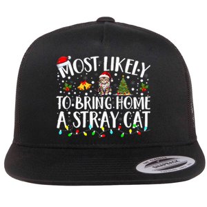 Festive Feline Friends Perfect for Adopting Stray Cats Flat Bill Trucker Hat