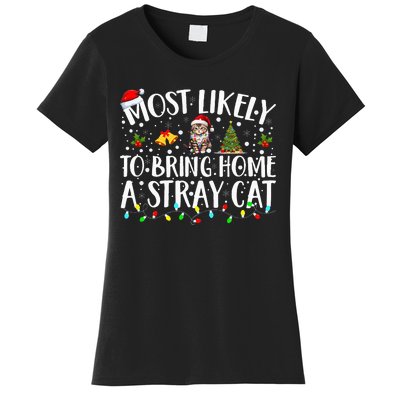 Festive Feline Friends Perfect for Adopting Stray Cats Women's T-Shirt