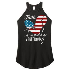 Faith Family Freedom American Flag Women's Perfect Tri Rocker Tank