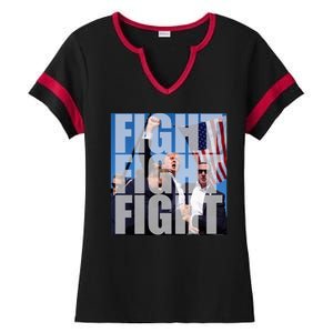 Fight Fight Fight Donald Trump 2024 Usa Election Ladies Halftime Notch Neck Tee