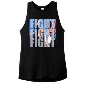 Fight Fight Fight Donald Trump 2024 Usa Election Ladies PosiCharge Tri-Blend Wicking Tank