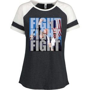 Fight Fight Fight Donald Trump 2024 Usa Election Enza Ladies Jersey Colorblock Tee