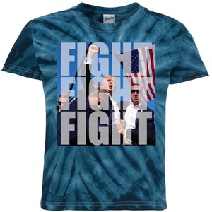 Fight Fight Fight Donald Trump 2024 Usa Election Kids Tie-Dye T-Shirt