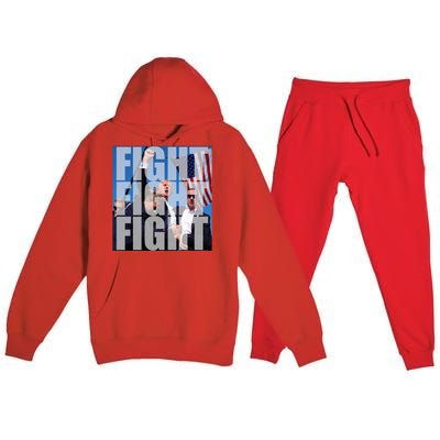 Fight Fight Fight Donald Trump 2024 Usa Election Premium Hooded Sweatsuit Set