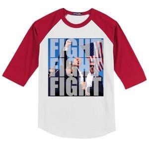 Fight Fight Fight Donald Trump 2024 Usa Election Kids Colorblock Raglan Jersey