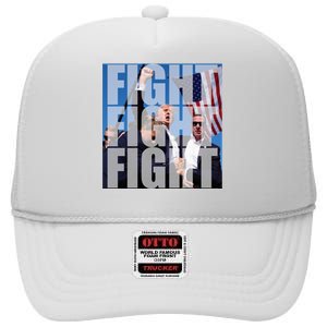 Fight Fight Fight Donald Trump 2024 Usa Election High Crown Mesh Back Trucker Hat