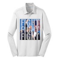 Fight Fight Fight Donald Trump 2024 Usa Election Silk Touch Performance Long Sleeve Polo