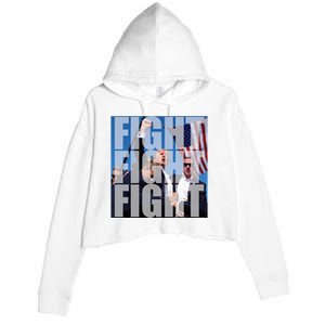 Fight Fight Fight Donald Trump 2024 Usa Election Crop Fleece Hoodie