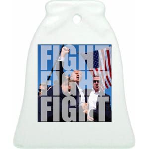 Fight Fight Fight Donald Trump 2024 Usa Election Ceramic Bell Ornament