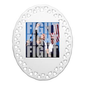 Fight Fight Fight Donald Trump 2024 Usa Election Ceramic Oval Ornament