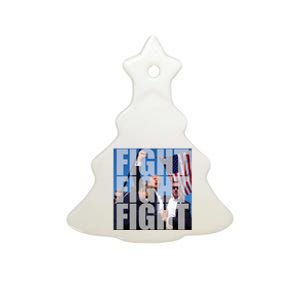 Fight Fight Fight Donald Trump 2024 Usa Election Ceramic Tree Ornament