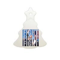 Fight Fight Fight Donald Trump 2024 Usa Election Ceramic Tree Ornament