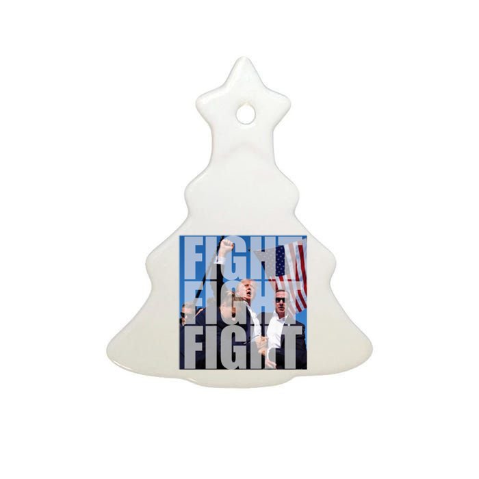 Fight Fight Fight Donald Trump 2024 Usa Election Ceramic Tree Ornament