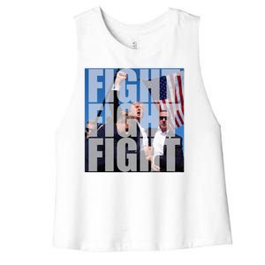 Fight Fight Fight Donald Trump 2024 Usa Election Women's Racerback Cropped Tank