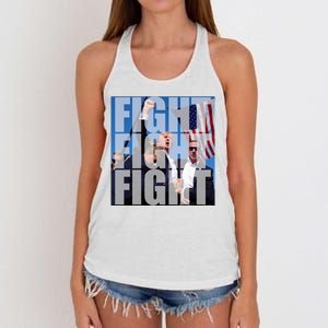 Fight Fight Fight Donald Trump 2024 Usa Election Women's Knotted Racerback Tank