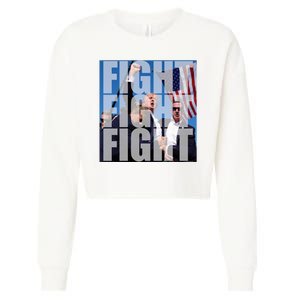 Fight Fight Fight Donald Trump 2024 Usa Election Cropped Pullover Crew