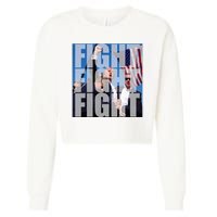 Fight Fight Fight Donald Trump 2024 Usa Election Cropped Pullover Crew