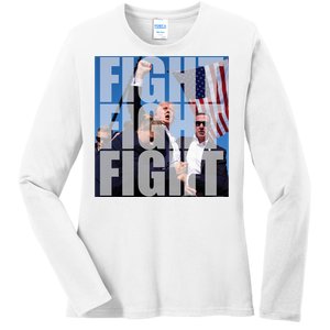 Fight Fight Fight Donald Trump 2024 Usa Election Ladies Long Sleeve Shirt