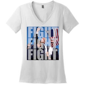 Fight Fight Fight Donald Trump 2024 Usa Election Women's V-Neck T-Shirt