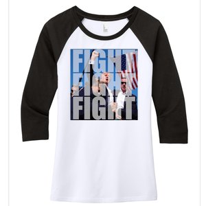 Fight Fight Fight Donald Trump 2024 Usa Election Women's Tri-Blend 3/4-Sleeve Raglan Shirt