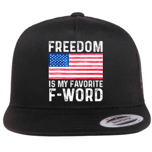 Freedom Favorite F Word America Libertarian Conservative USA Flat Bill Trucker Hat