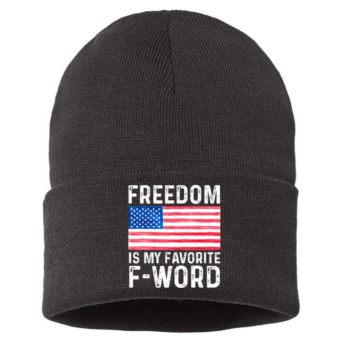 Freedom Favorite F Word America Libertarian Conservative USA Sustainable Knit Beanie