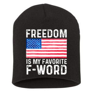 Freedom Favorite F Word America Libertarian Conservative USA Short Acrylic Beanie