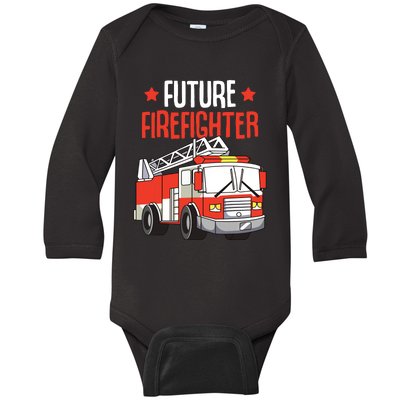 Future Firefighter Fireman Firefighting Boy Kids Baby Long Sleeve Bodysuit