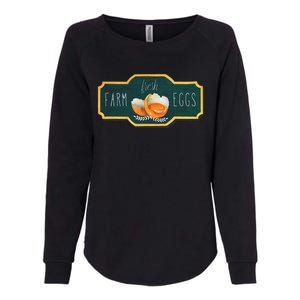 Funny Farm Fresh Eggs Womens California Wash Sweatshirt