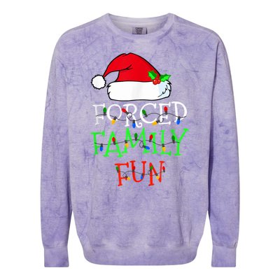 Forced Family Fun Sarcastic Christmas Pajama Family Funny Colorblast Crewneck Sweatshirt