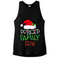 Forced Family Fun Sarcastic Christmas Pajama Family Funny Ladies PosiCharge Tri-Blend Wicking Tank