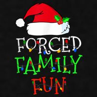Forced Family Fun Sarcastic Christmas Pajama Family Funny Ladies PosiCharge Tri-Blend Wicking Tank