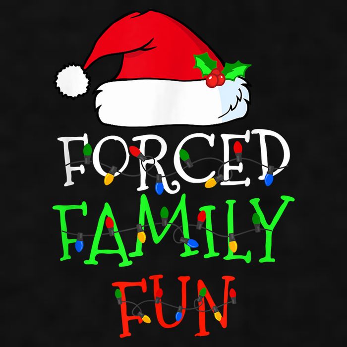 Forced Family Fun Sarcastic Christmas Pajama Family Funny Ladies PosiCharge Tri-Blend Wicking Tank